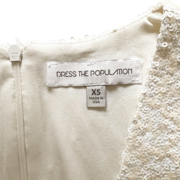 Dress the Population Bridget Sequin Dress in Pearl | EXTRA SMALL - Picture 6 of 8